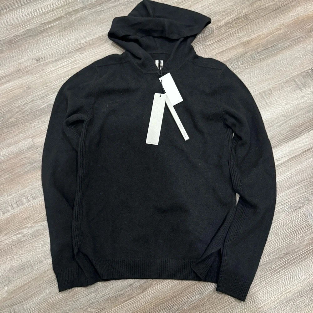 Rick Owens Recycled Cashmere Hoodie Black Pullover Cardigan